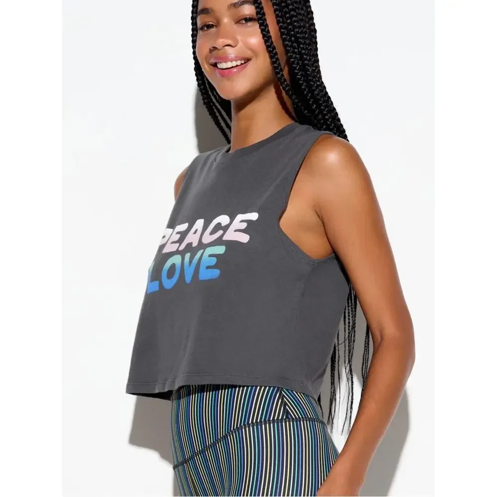 NWT Spiritual Gangster Peace Love Spirit Crop Tank